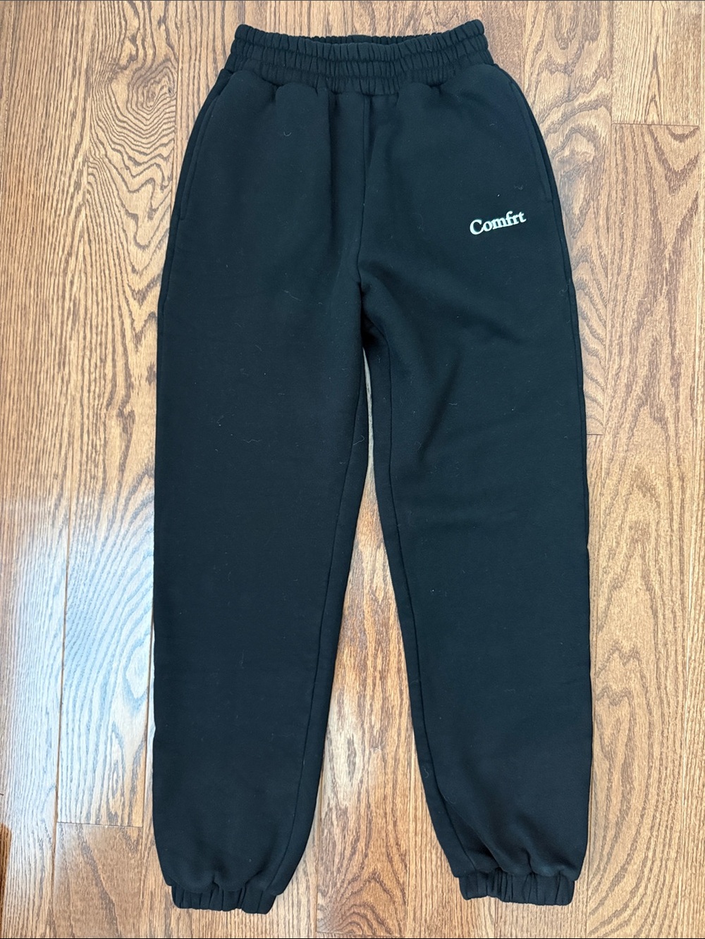 Comfrt Black Sweatpants - Cozy Elastic Waist Joggers XS